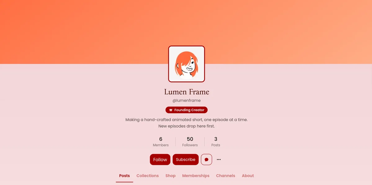 A customizable creator profile page on Folloverse