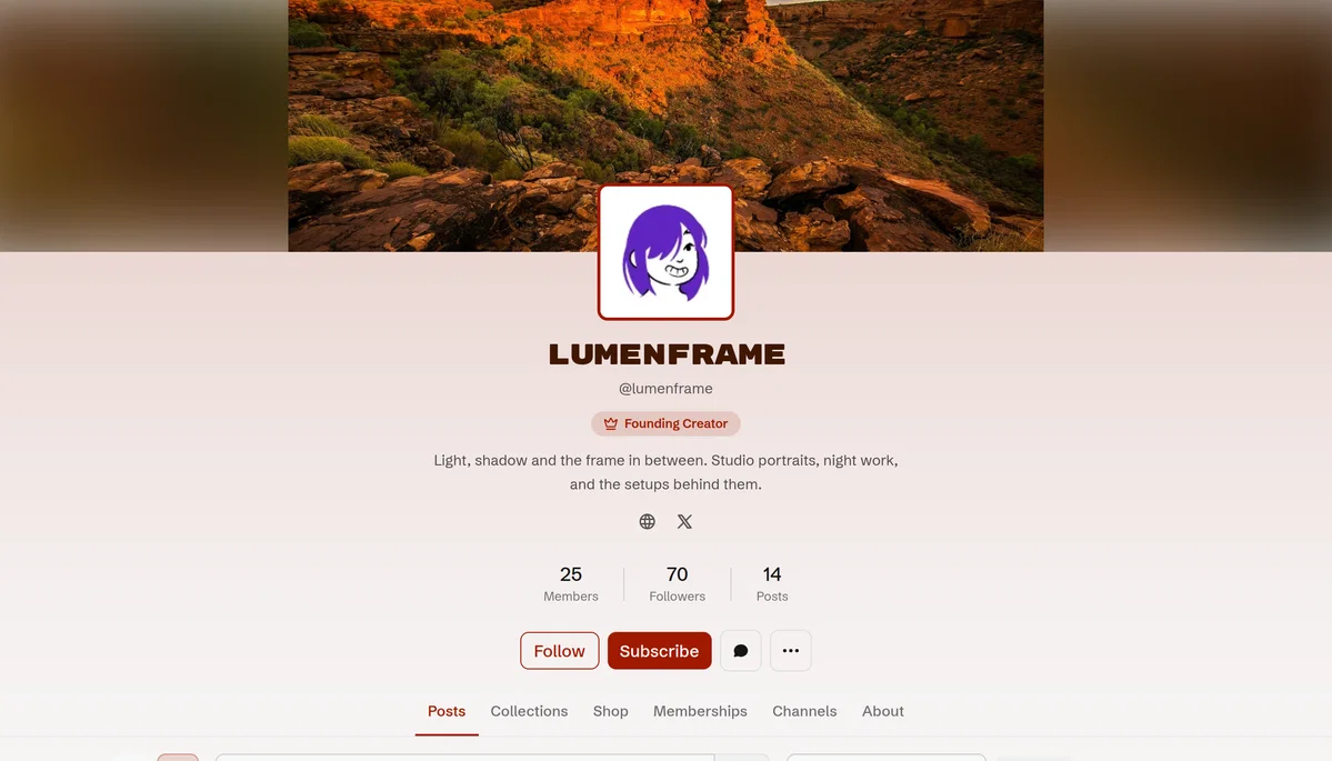 A customizable creator profile page on Folloverse