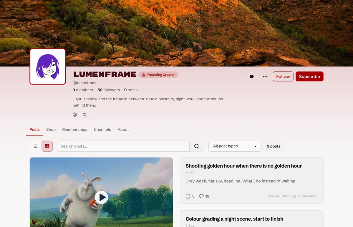 A customizable creator profile page on Folloverse
